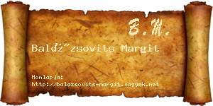 Balázsovits Margit névjegykártya